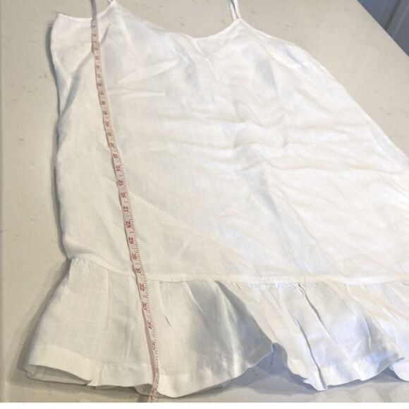 Haris Cotton 100% Linen Greece Simple Minimalist Cami Mini Ruffled Dress XL - Picture 5 of 7